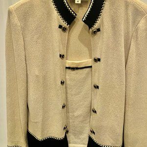 St. John Knit 3 piece suit, size 10, beige,